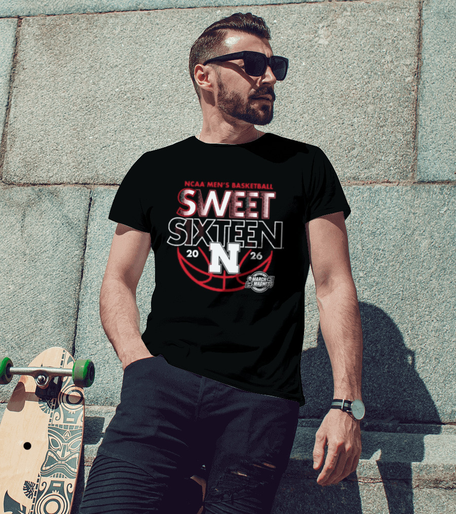 Nebraska Men's Basketball Sweet Sixteen 2026 March Madness T-Shirt