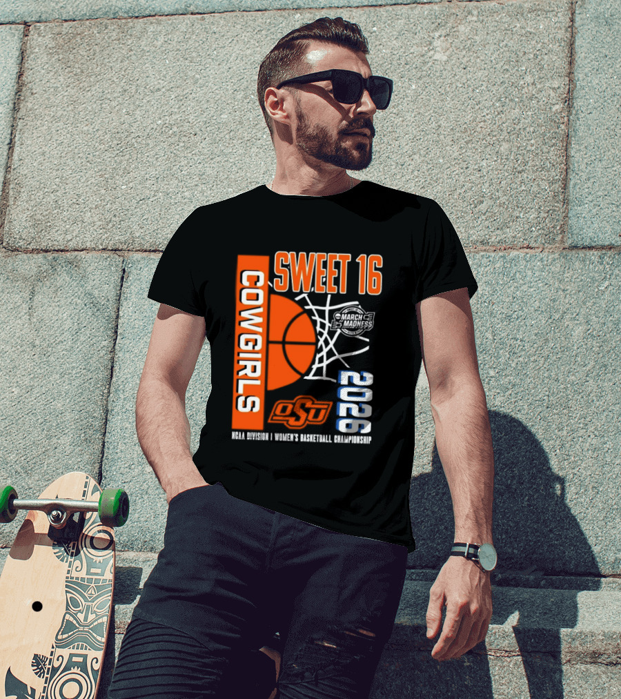Oklahoma State Cowgirls Sweet 16 2026 NCAA Division I Women's Basketball March Madness Championship T-Shirt