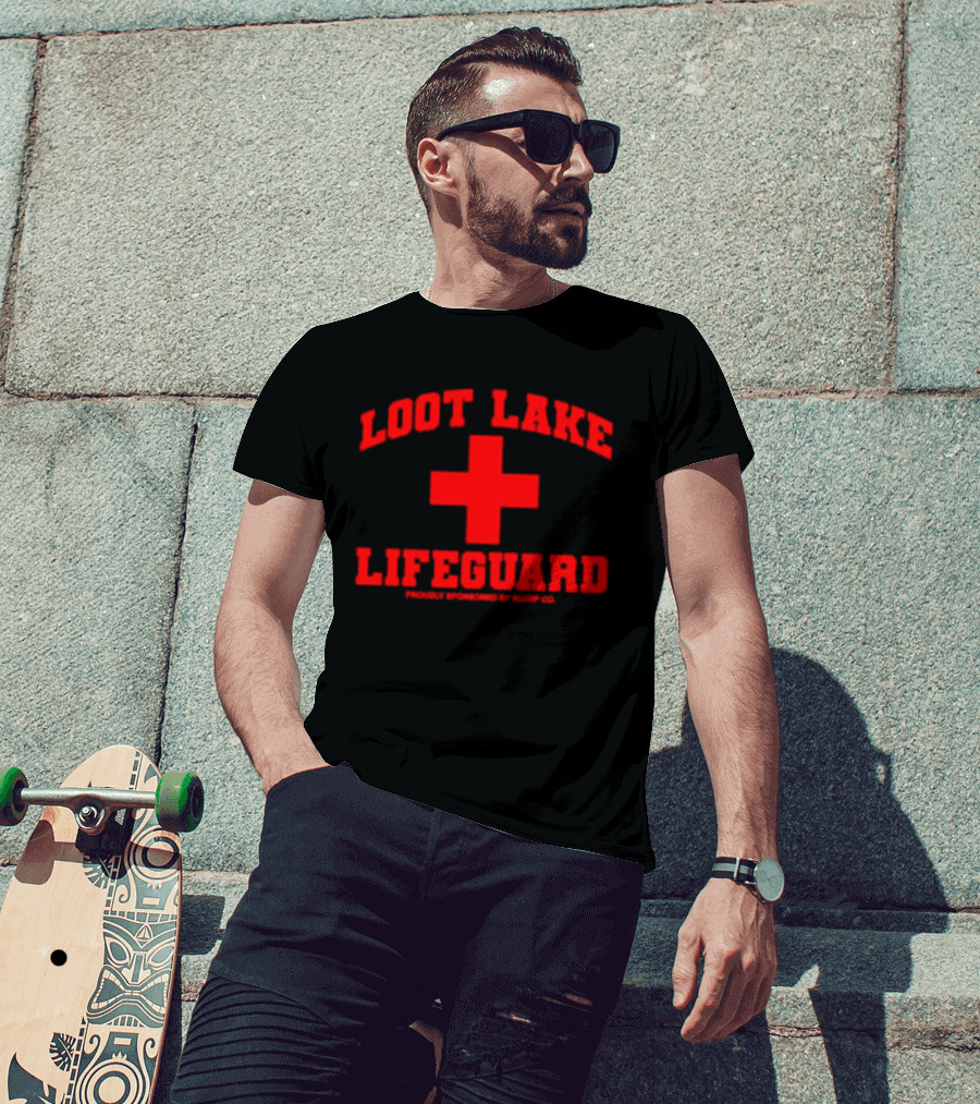 Loot Lake Lifeguard Red Cross Gaming T-Shirt