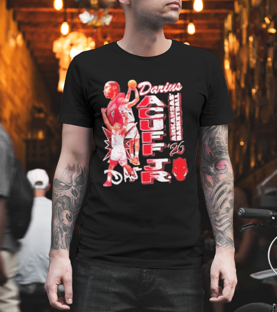 Darius Acuff Jr Arkansas Basketball Razorbacks '26 Crimson T-Shirt