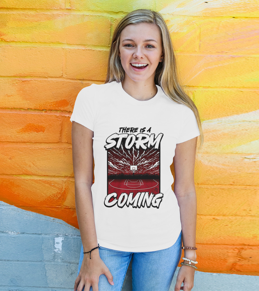 There Is A Storm Coming Basketball Court Thunderstorm Sky T-Shirt