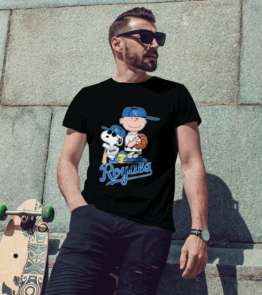 2026 Royals Snoopy Charlie Brown Kansas City Baseball T-Shirt