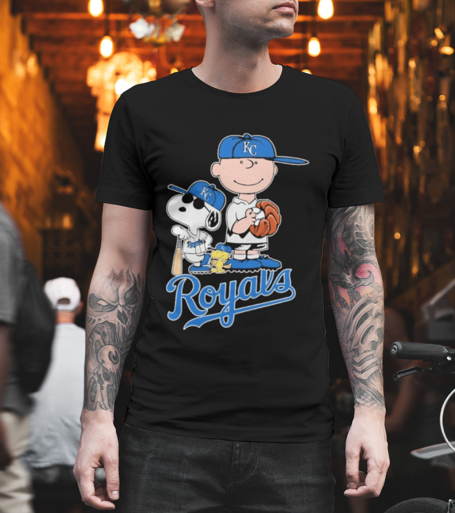 2026 Royals Snoopy Charlie Brown Kansas City Baseball T-Shirt