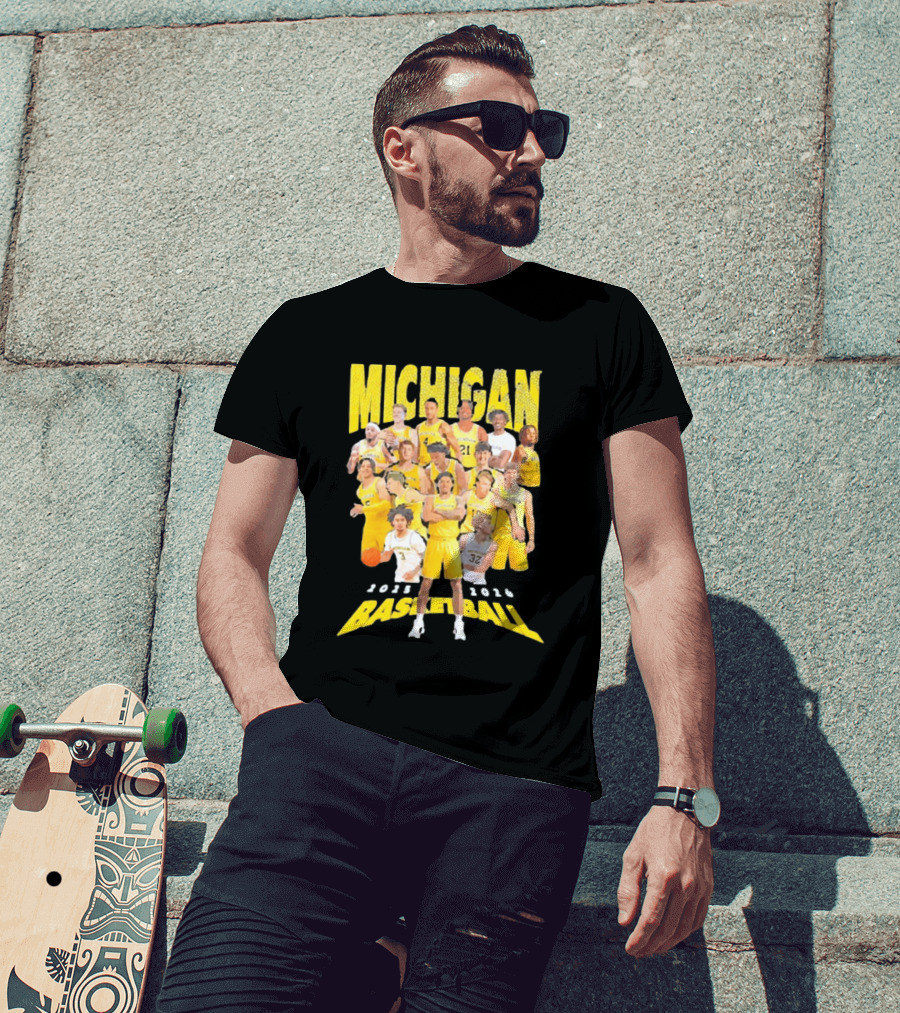 Michigan Wolverines 2025 2026 Basketball Team Members T-Shirt