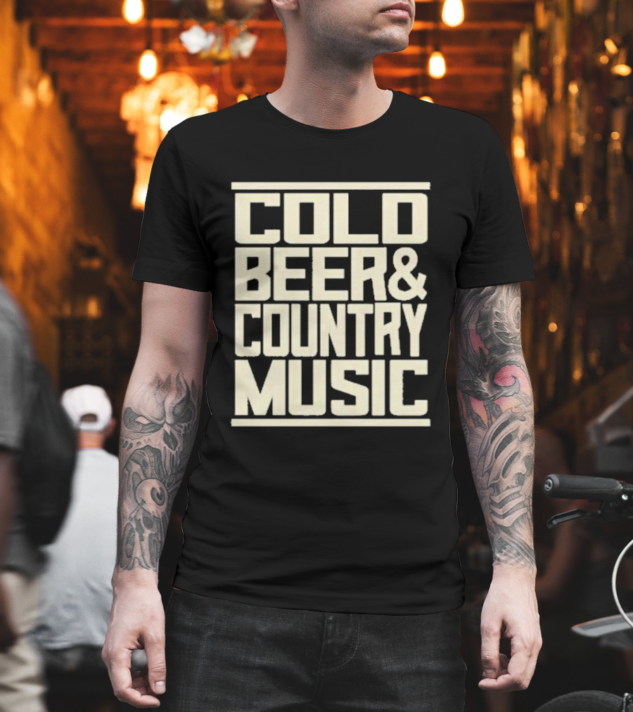 Cold Beer and Country Music Zach Top Black T-Shirt