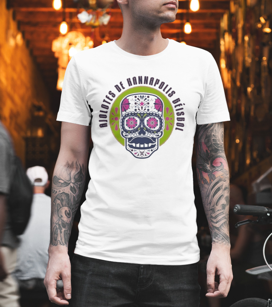 Riolotes de Kannapolis Béisbol Ajolotes Calavera Floral T-Shirt
