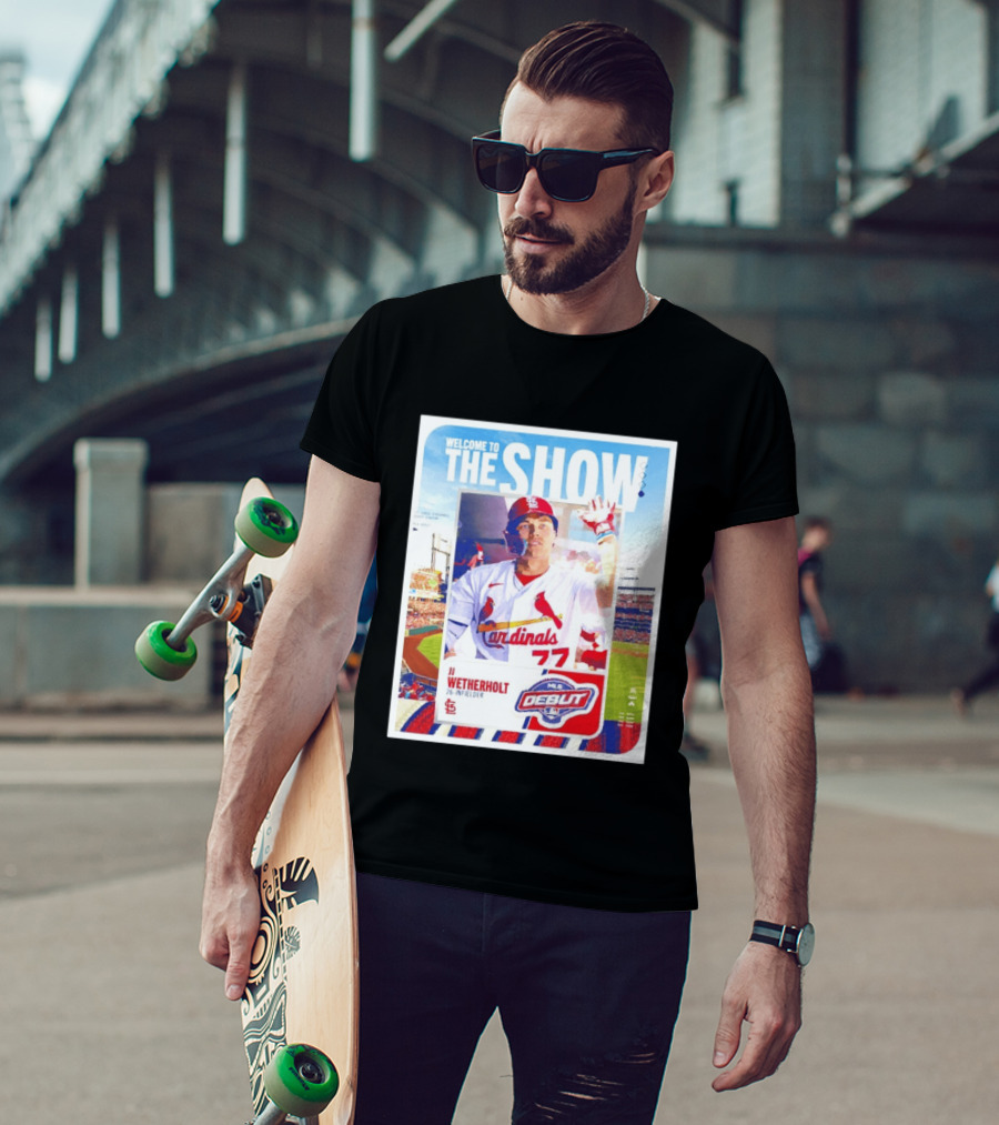 Welcome To The Show JJ Wetherholt St. Louis Cardinals MLB Debut 77 Topps 26 Infielder T-Shirt