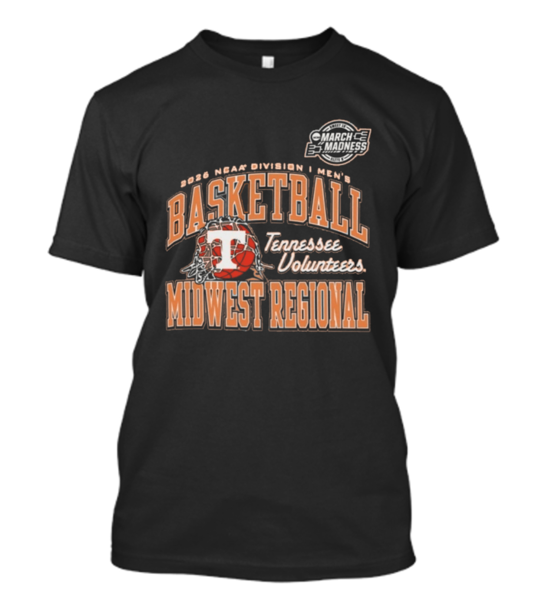 2026 NCAA Division I Men's Basketball Tennessee Volunteers Midwest Regional T-Shirt