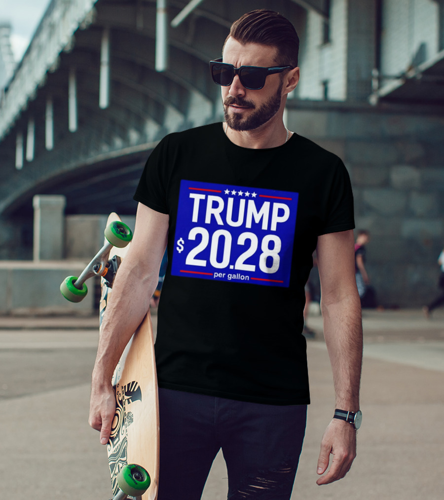 Trump 2028 Per Gallon Five Stars Blue T-Shirt