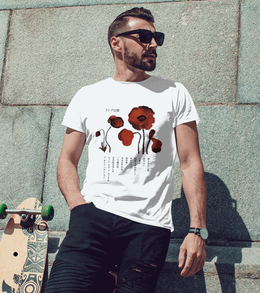 Poppy Flowers Lamp Genso 2025 Vintage Aesthetic T-Shirt