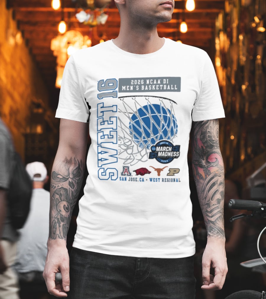 Sweet 16 March Madness 2026 NCAA DI Men's Basketball Tournament San Jose CA West Regional T-Shirt