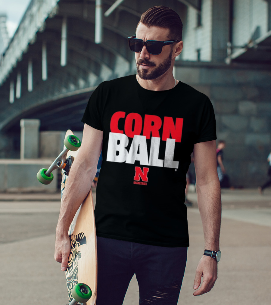 Nebraska Cornhuskers Corn Ball Basketball T-Shirt