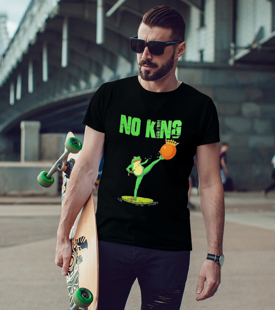 No Kings Portland Frog Kick Out Orange Protest T-Shirt