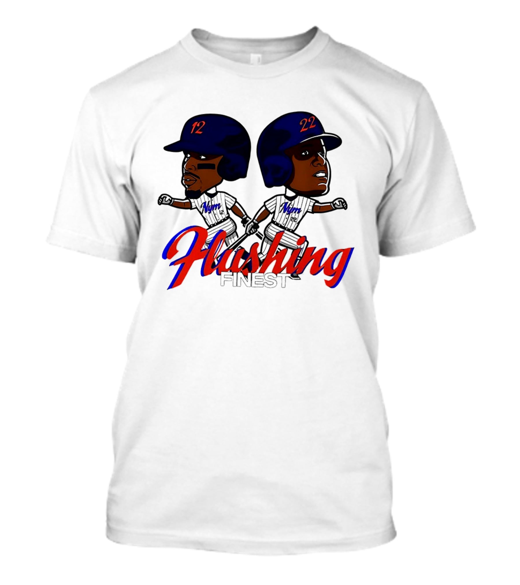Juan Soto Vs Francisco Lindor Flushing Finest New York Mets Baseball Caricature T-Shirt