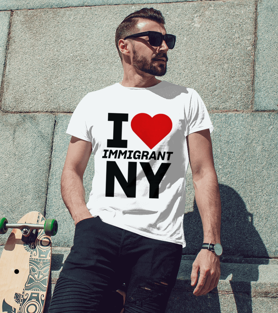 I Love Immigrant NY Heart Icon New York T-Shirt