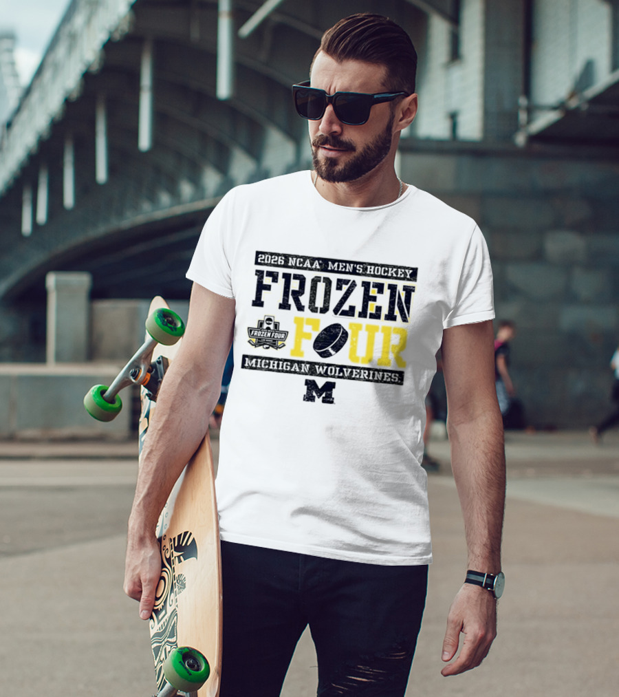 2026 NCAA Men's Hockey Frozen Four Michigan Wolverines T-Shirt