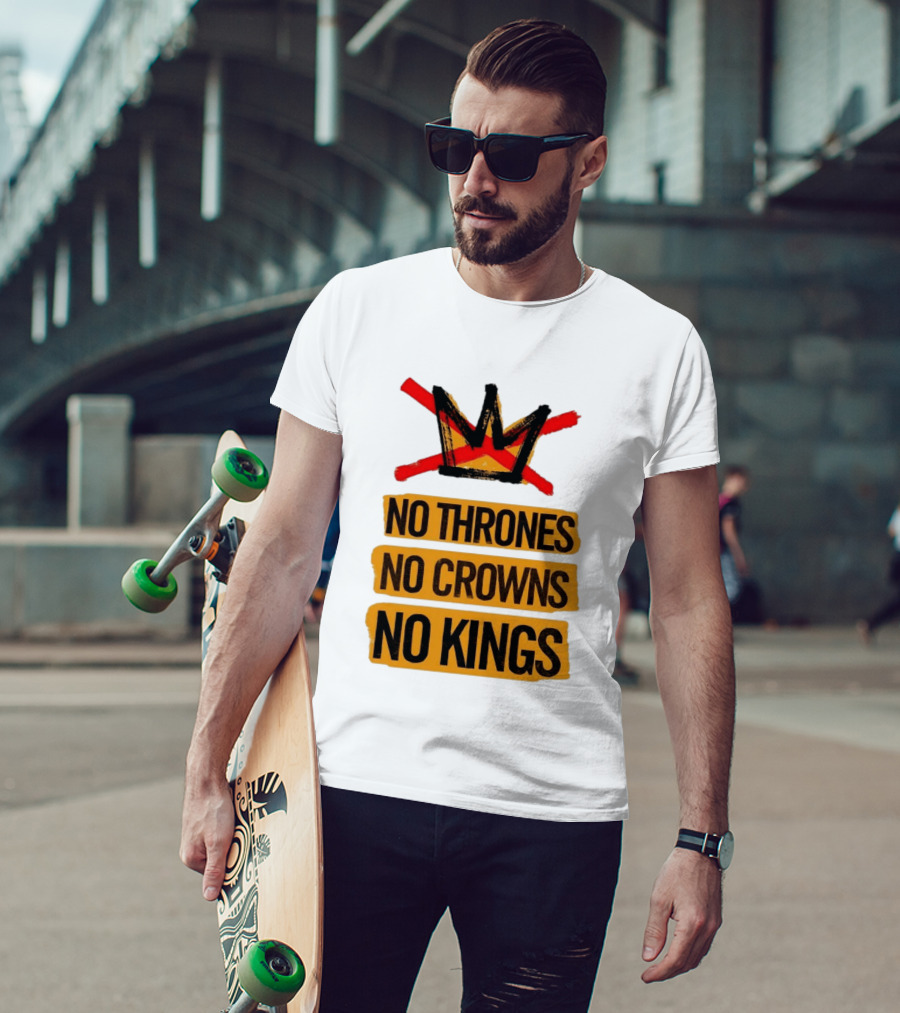 No Thrones No Crowns No Kings Crown Symbol Crossed Out In Red T-Shirt