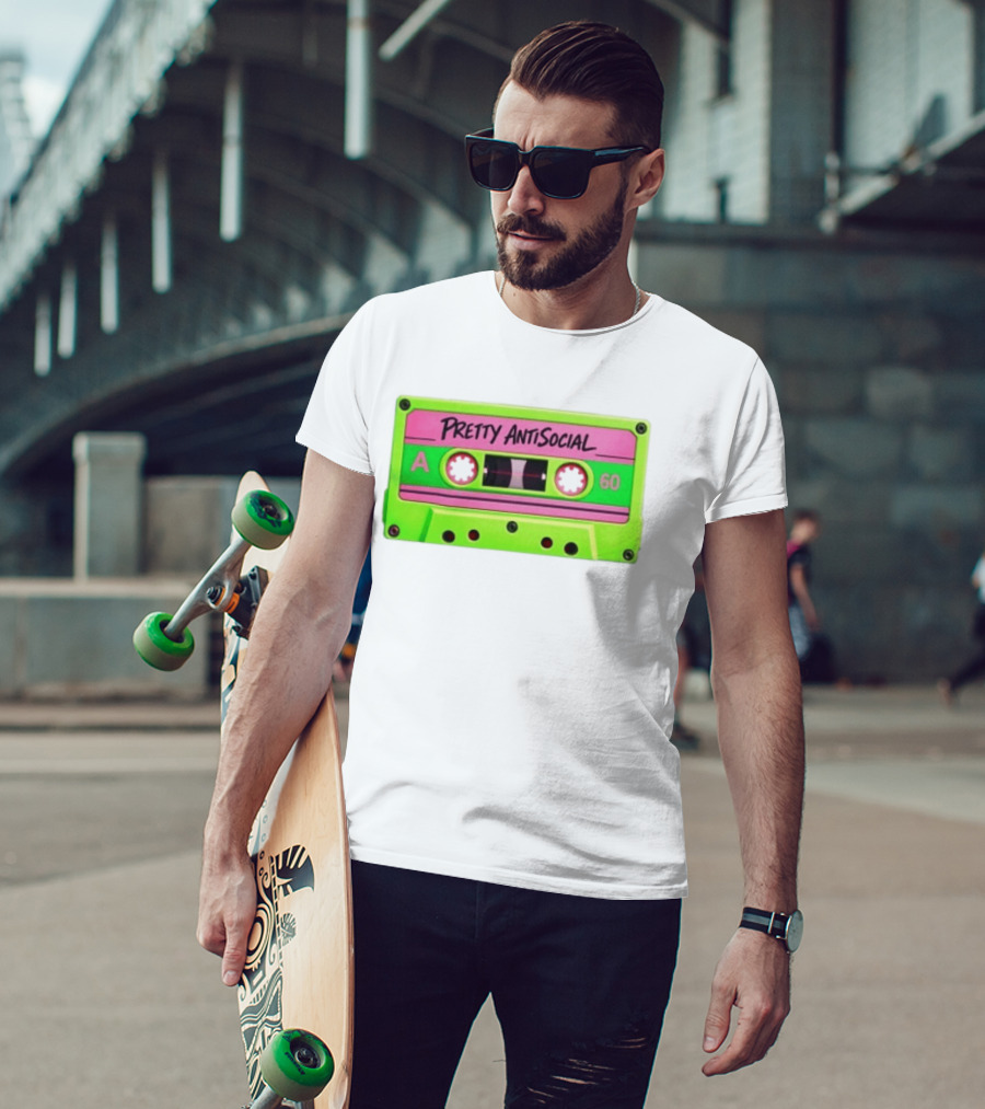 Pretty AntiSocial Pink Green Cassette A 60 T-Shirt