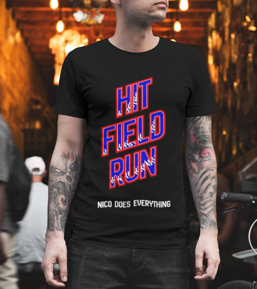 Hit Field Run Nico Does Everything Bold Sports T-Shirt