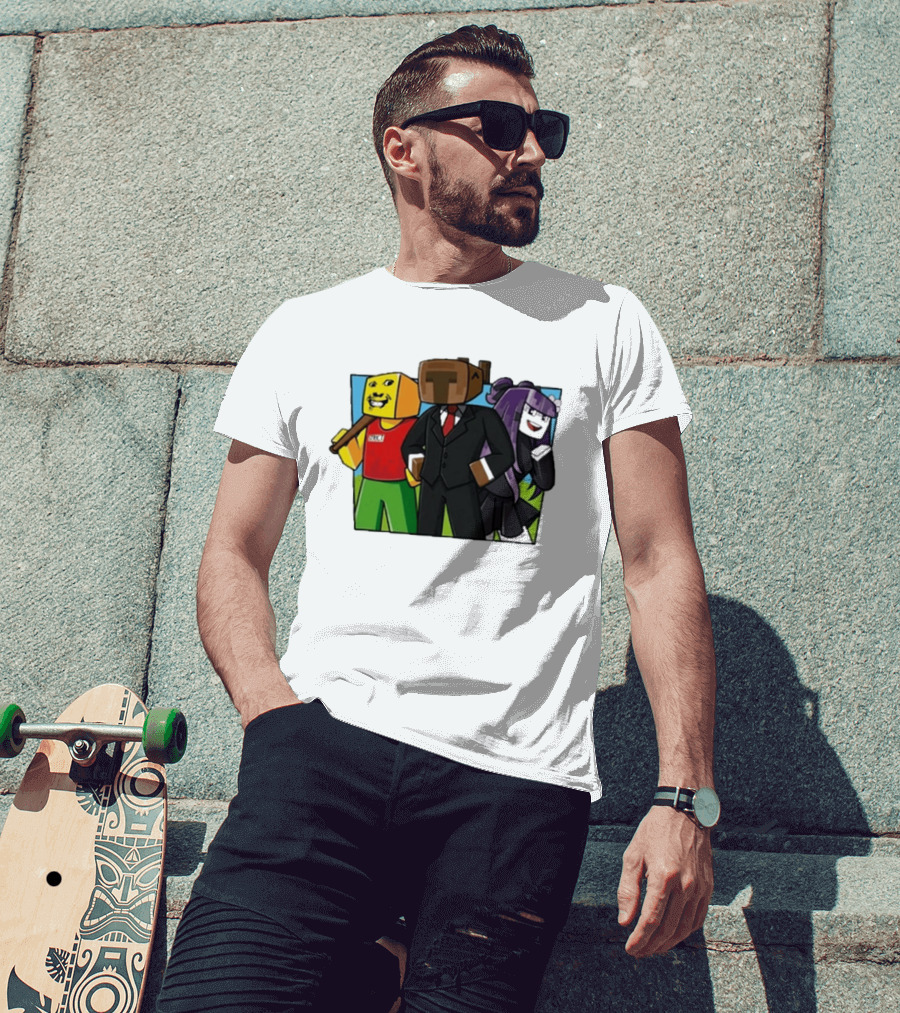 Tricou SKY PRIETENII Minecraft Inspired Characters Block T-Shirt