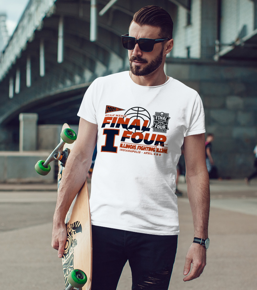 2026 NCAA Men's Final Four Illinois Fighting Illini Indianapolis April 4 & 6 T-Shirt
