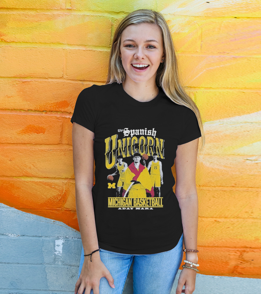 Spanish Unicorn Michigan Basketball Aday Mara Players With Basketball T-Shirt