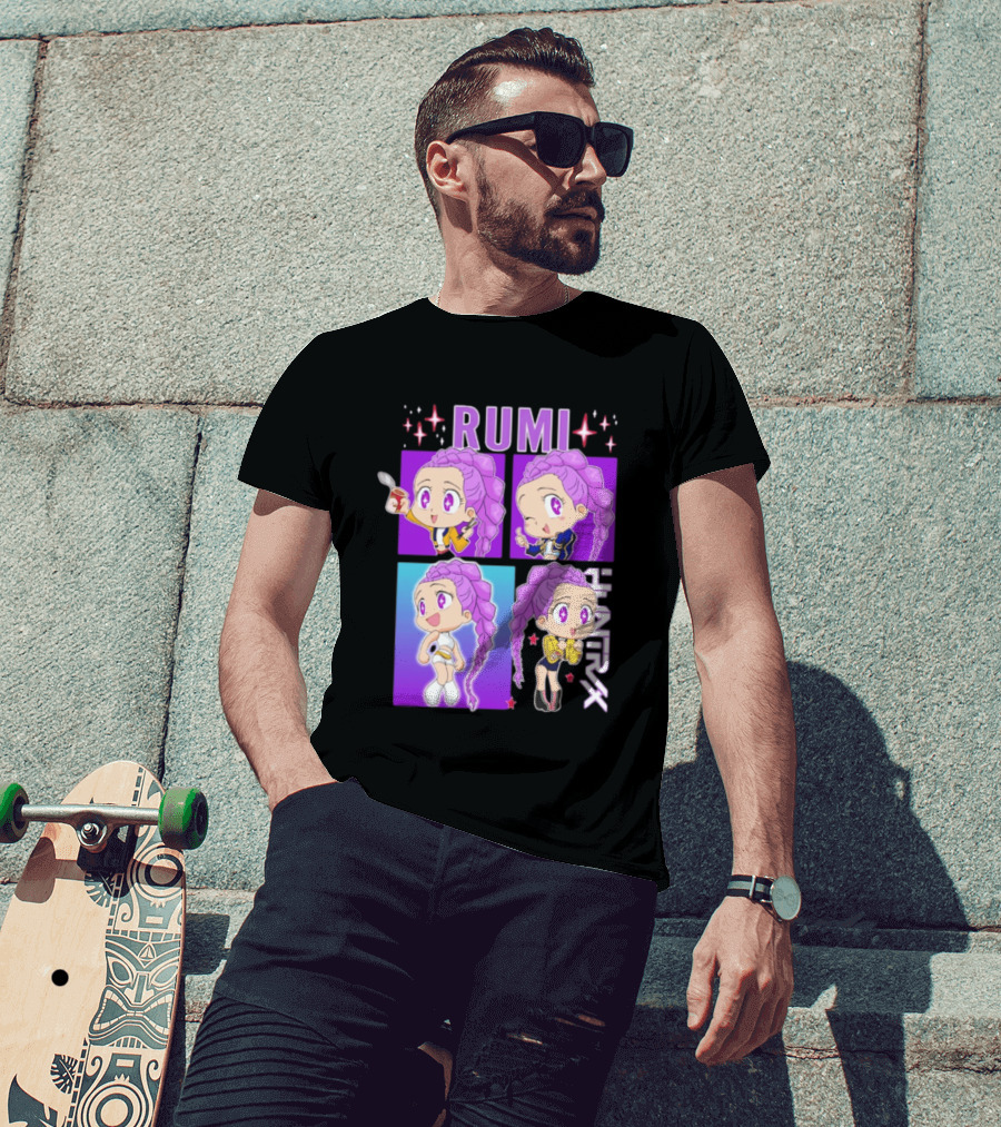 Rumi Kpop Huntrx Demon Hunters Cute Chibi Characters T-Shirt