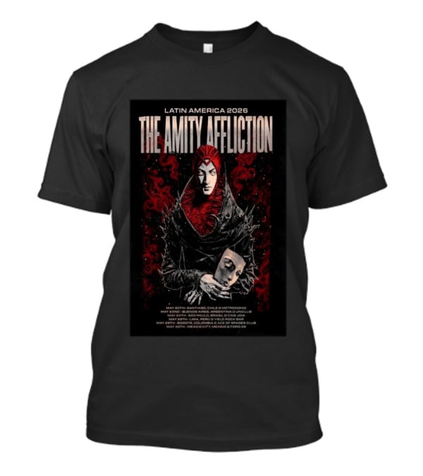The Amity Affliction Latin America 2026 Tour Santiago Buenos Aires Sao Paulo Lima Bogota Mexico City T-Shirt