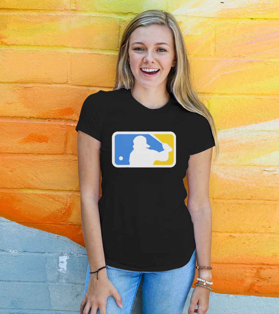 MLB The Kid Batter Silhouette Blue Yellow T-Shirt