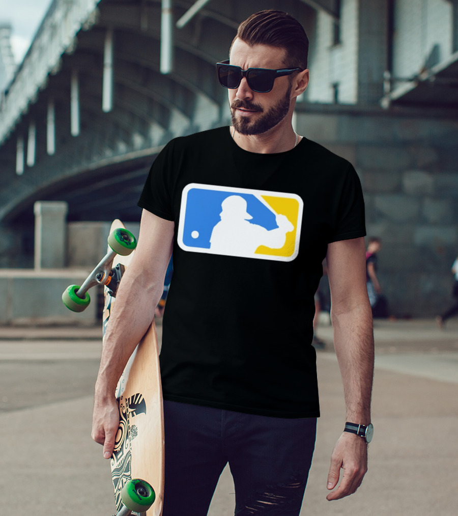 MLB The Kid Batter Silhouette Blue Yellow T-Shirt