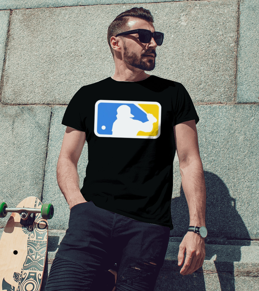 MLB The Kid Batter Silhouette Blue Yellow T-Shirt