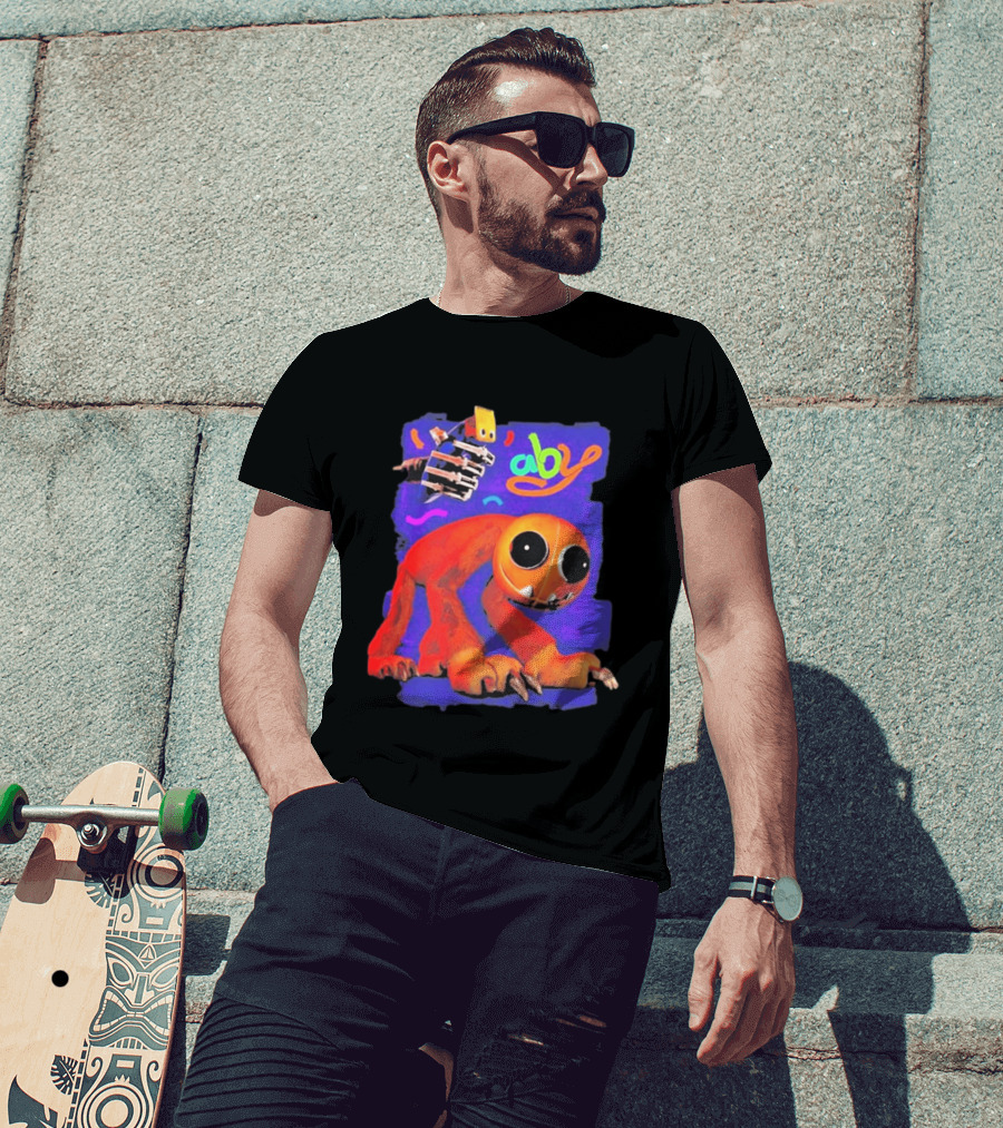 April Fools Shaved Yarnaby Aby Colorful Monster Orange Creature T-Shirt