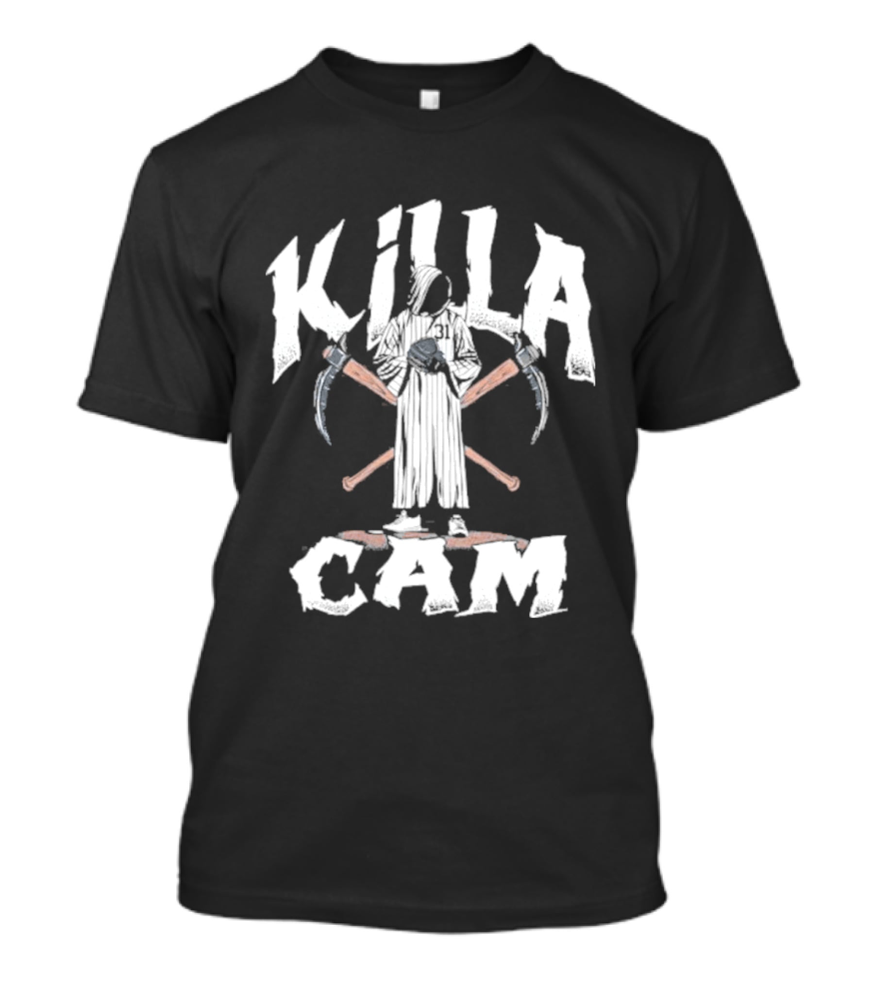 Killa Cam Schlittler New York Baseball Crossed Bats And Sickle T-Shirt