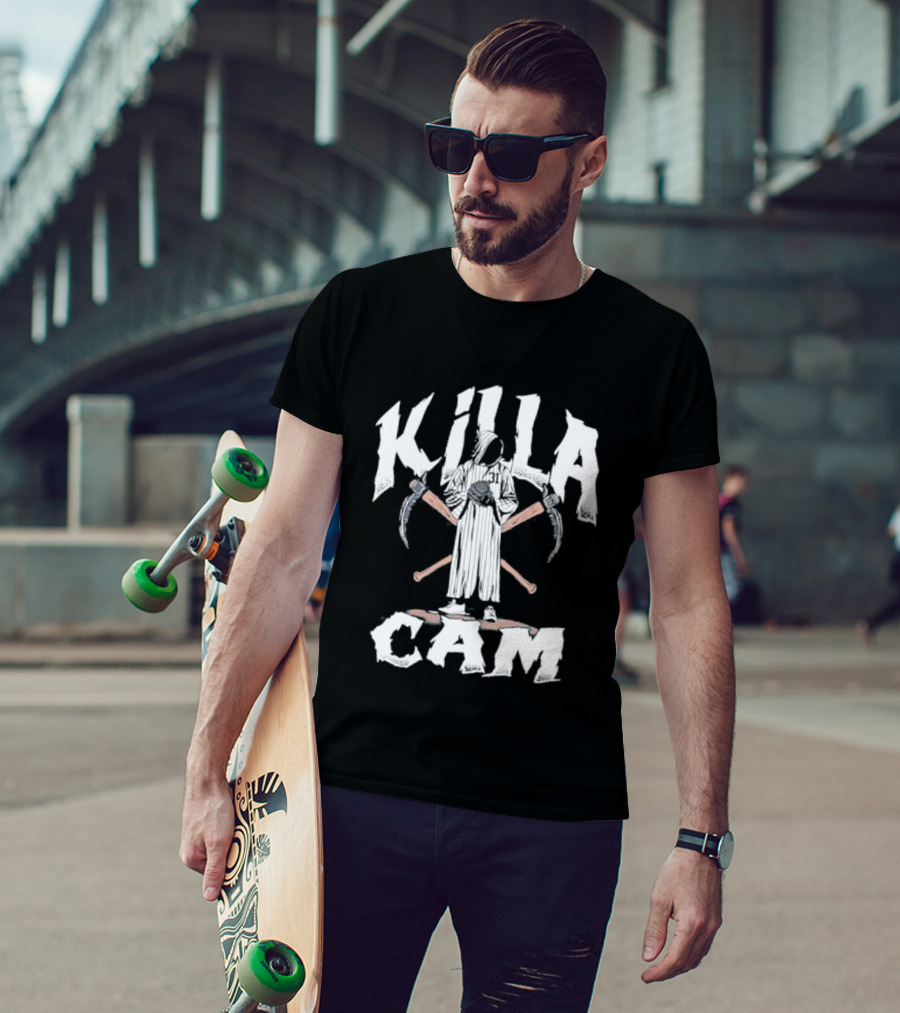 Killa Cam Schlittler New York Baseball Crossed Bats And Sickle T-Shirt