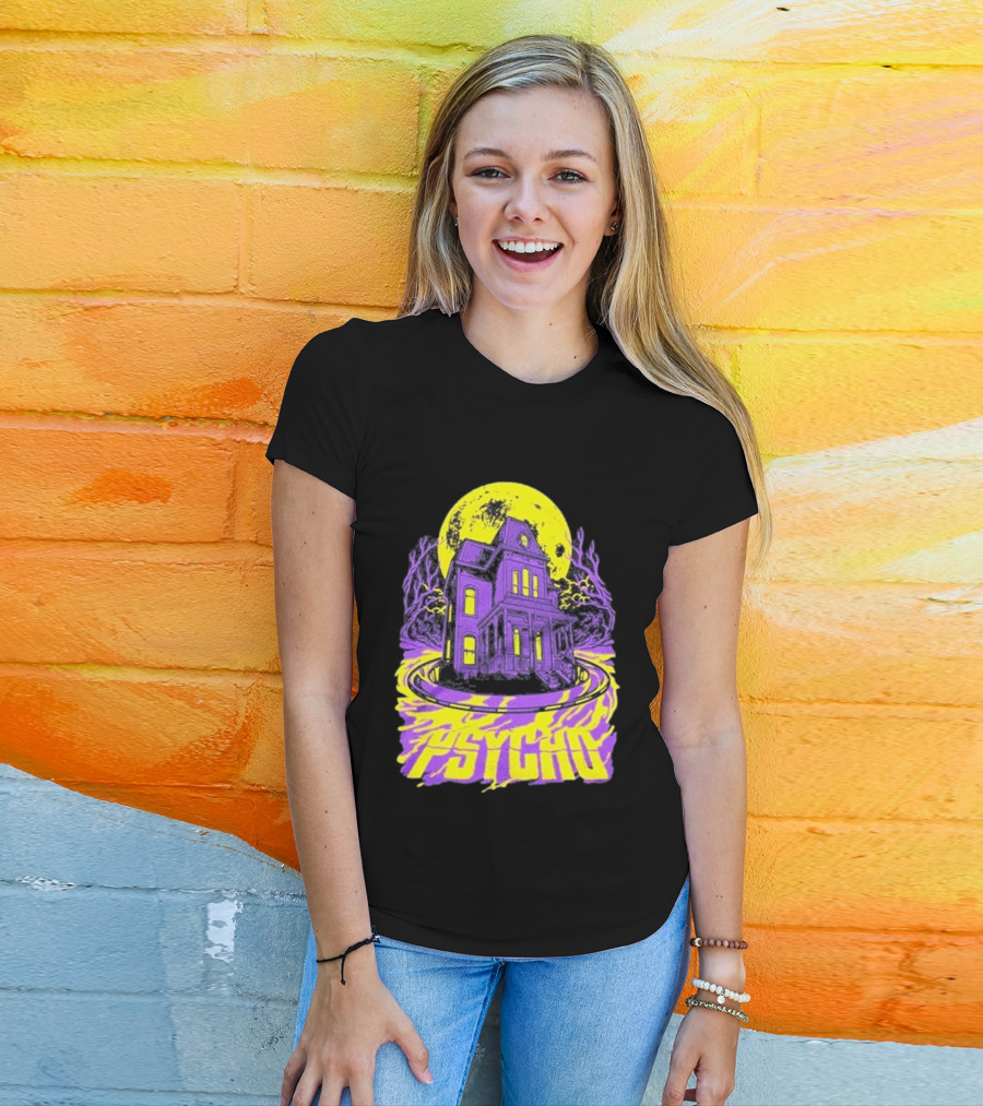 Psycho Forever Haunted House Neon Moon T-Shirt