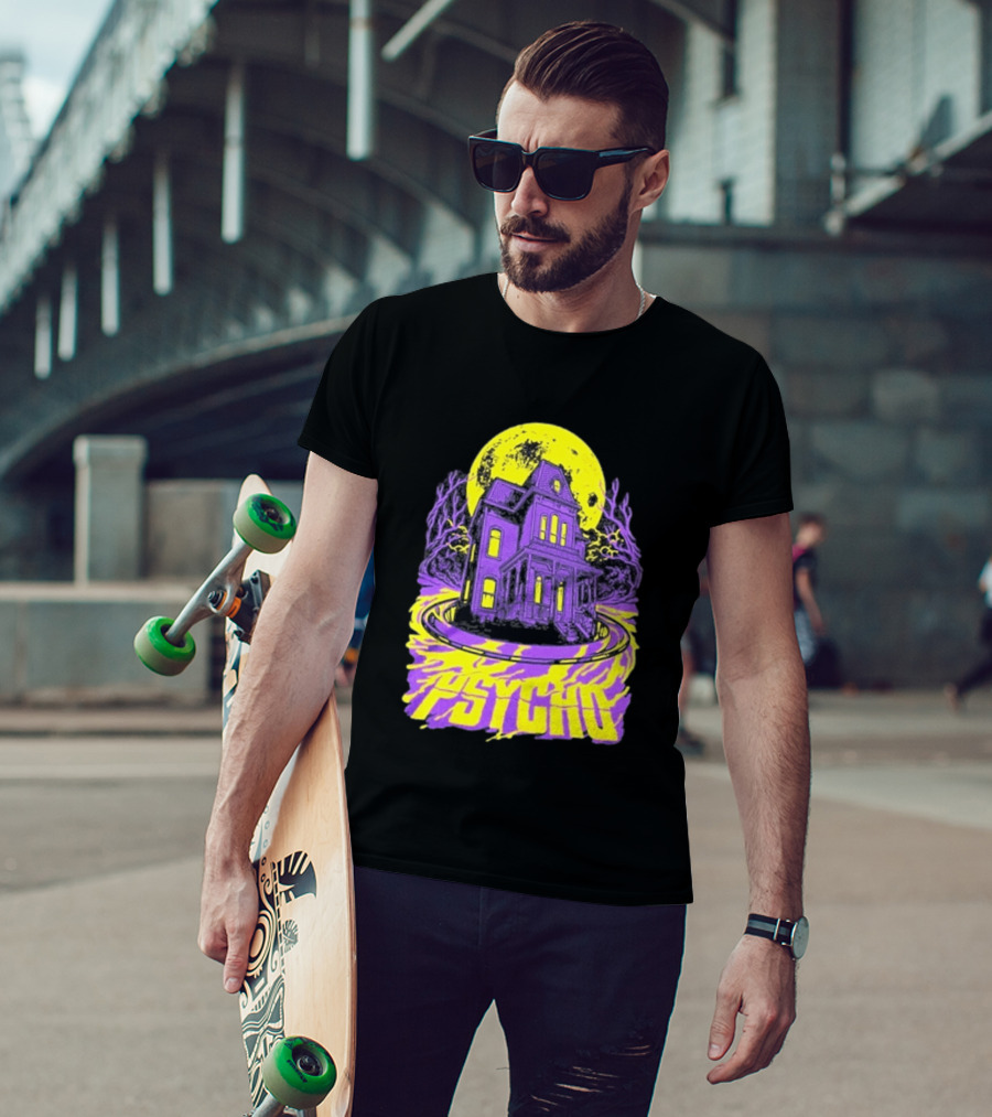 Psycho Forever Haunted House Neon Moon T-Shirt