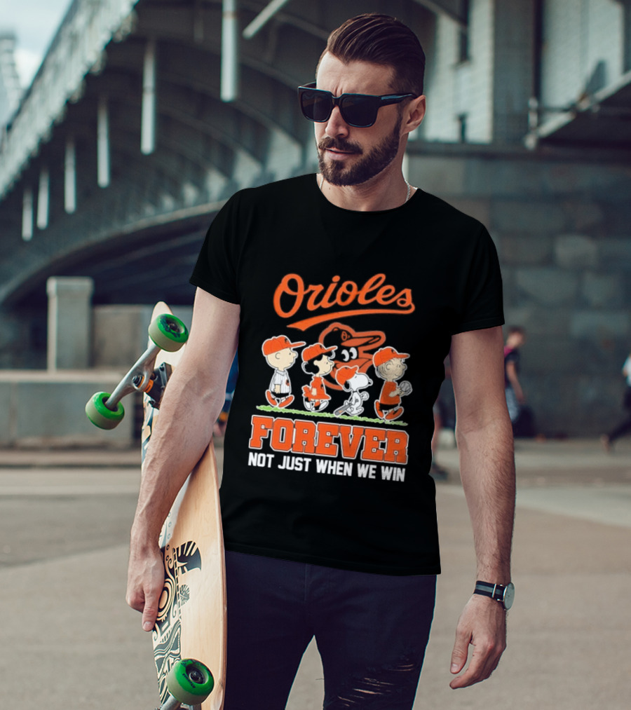 Orioles Forever Peanuts Characters Baseball Team Spirit T-Shirt
