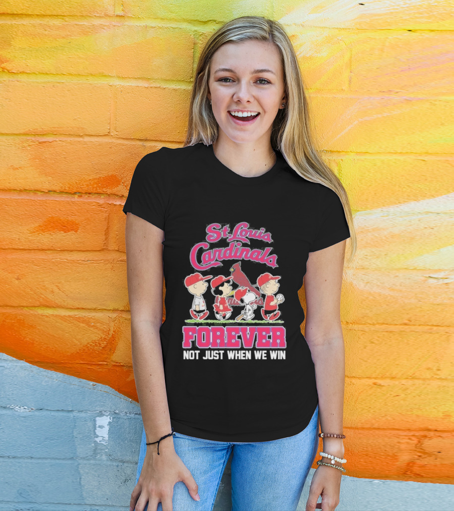St Louis Cardinals Peanuts Characters Forever Not Just When We Win T-Shirt