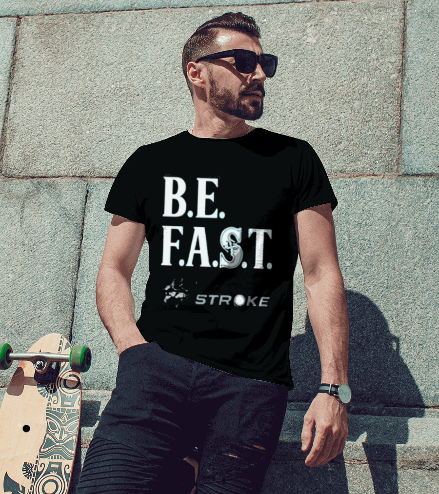 B.E. F.A.S.T. Seattle Mariners Strike Out Stroke Night T-Shirt