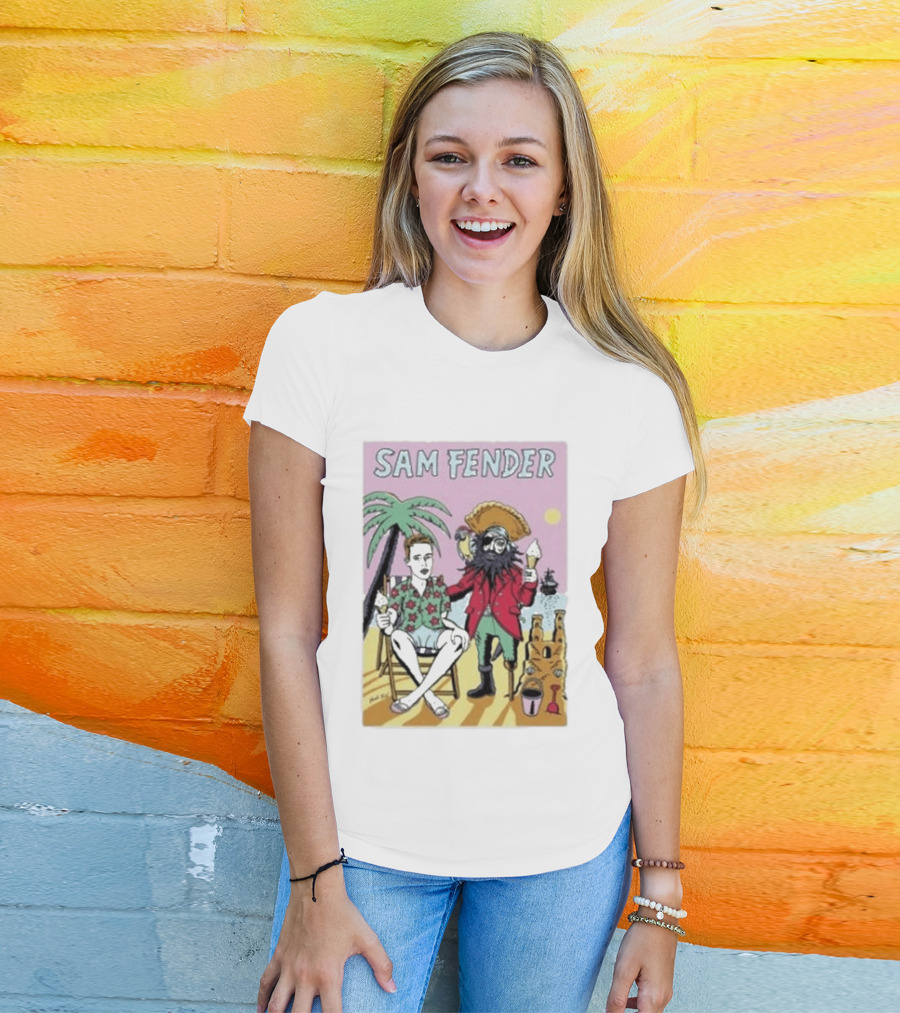 Sam Fender Tropical Pirate Ice Cream Adventure Scene T-Shirt