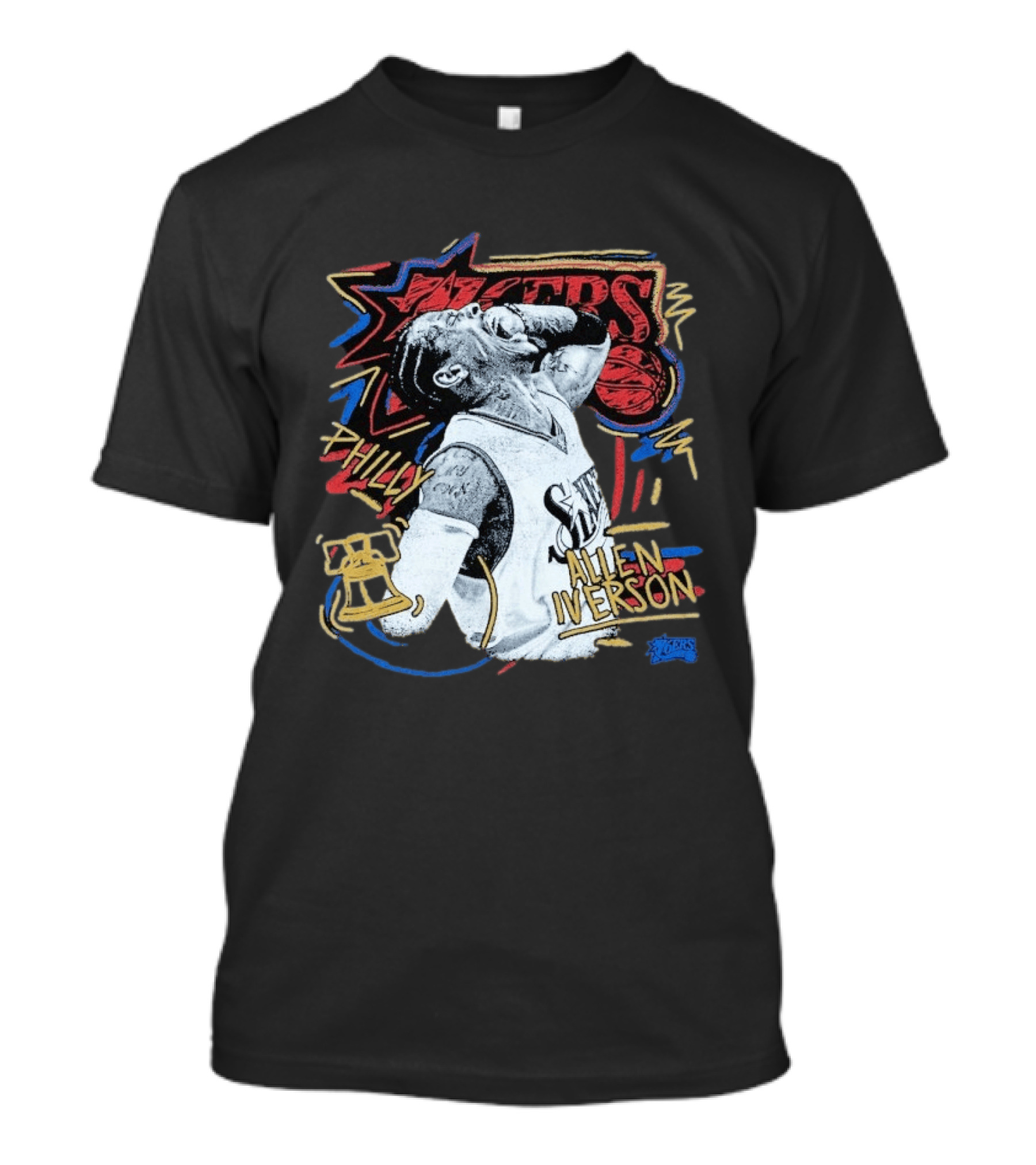 Philadelphia 76ers Allen Iverson Philly Mitchell Ness Chalked Up T-Shirt
