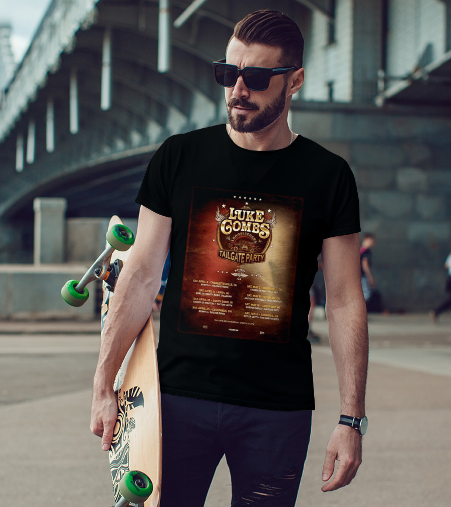 Luke Combs Bootleggers Tailgate Party 2026 My Kinda Saturday Night Tour City Dates Whiskey Jam T-Shirt