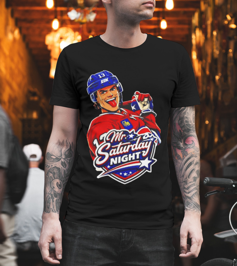 Mr. Saturday Night Cole Caufield Montreal Canadiens Hockey Player Celebration T-Shirt