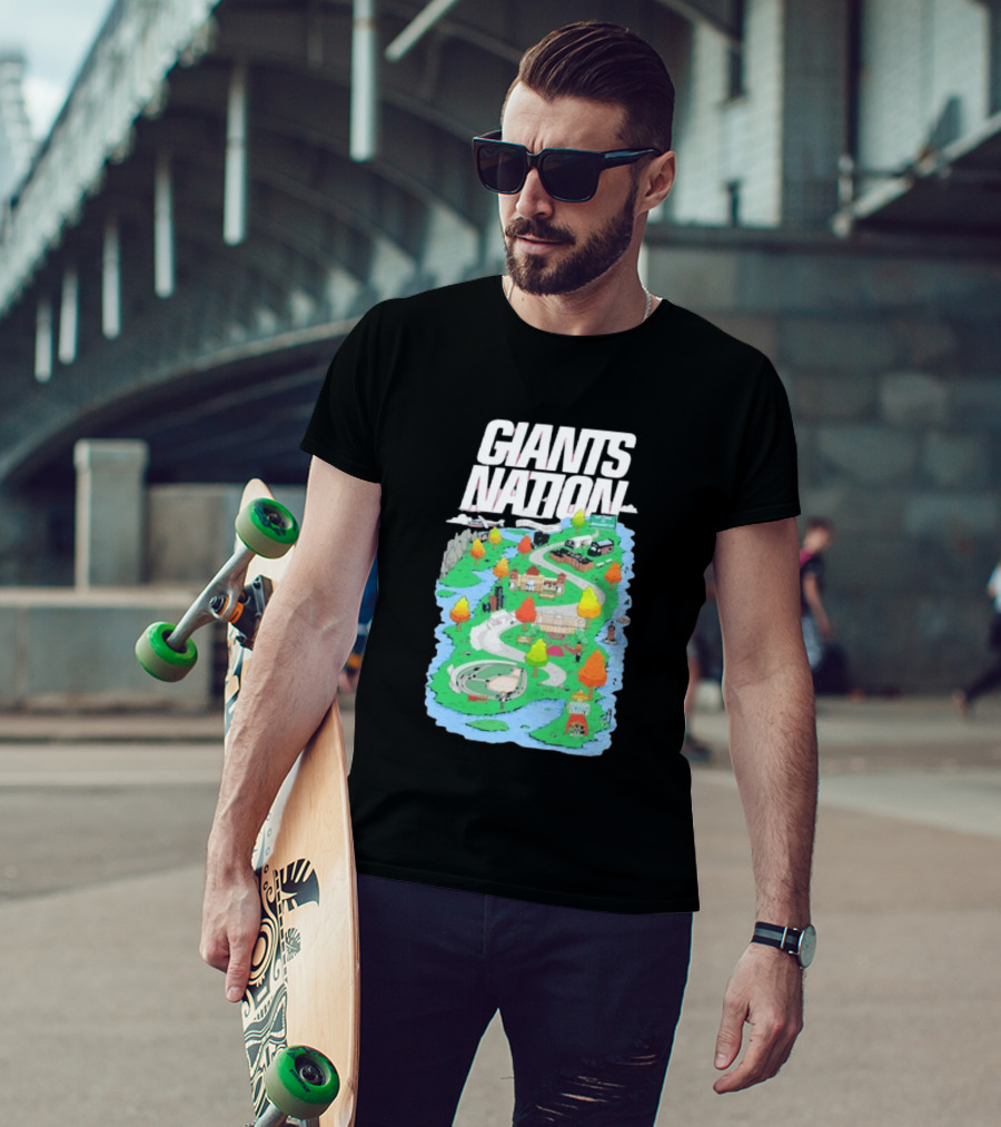 New York Giants Nation Roadmap Scenic Tour T-Shirt
