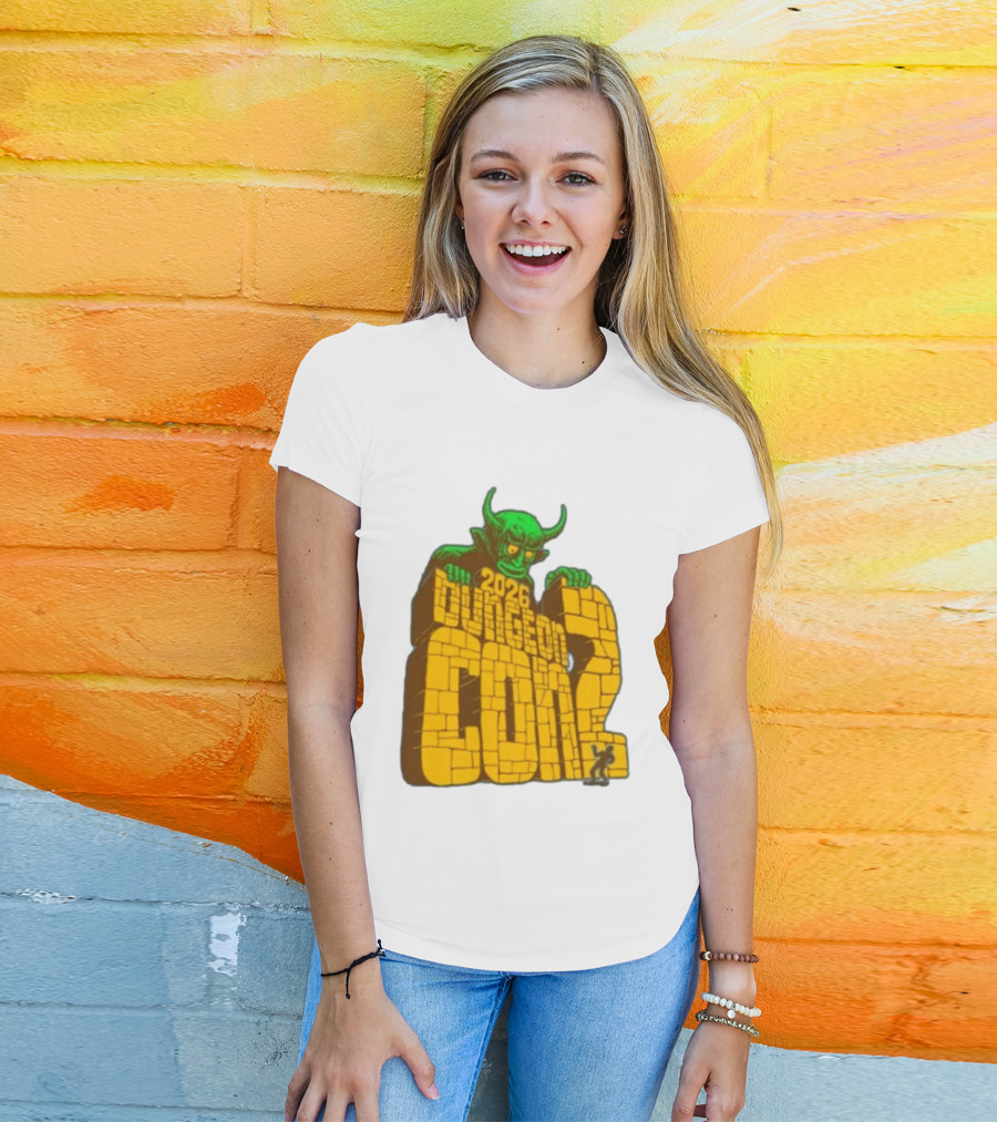 2026 Dungeon Con 2 Goodman Games Logo Green Monster T-Shirt