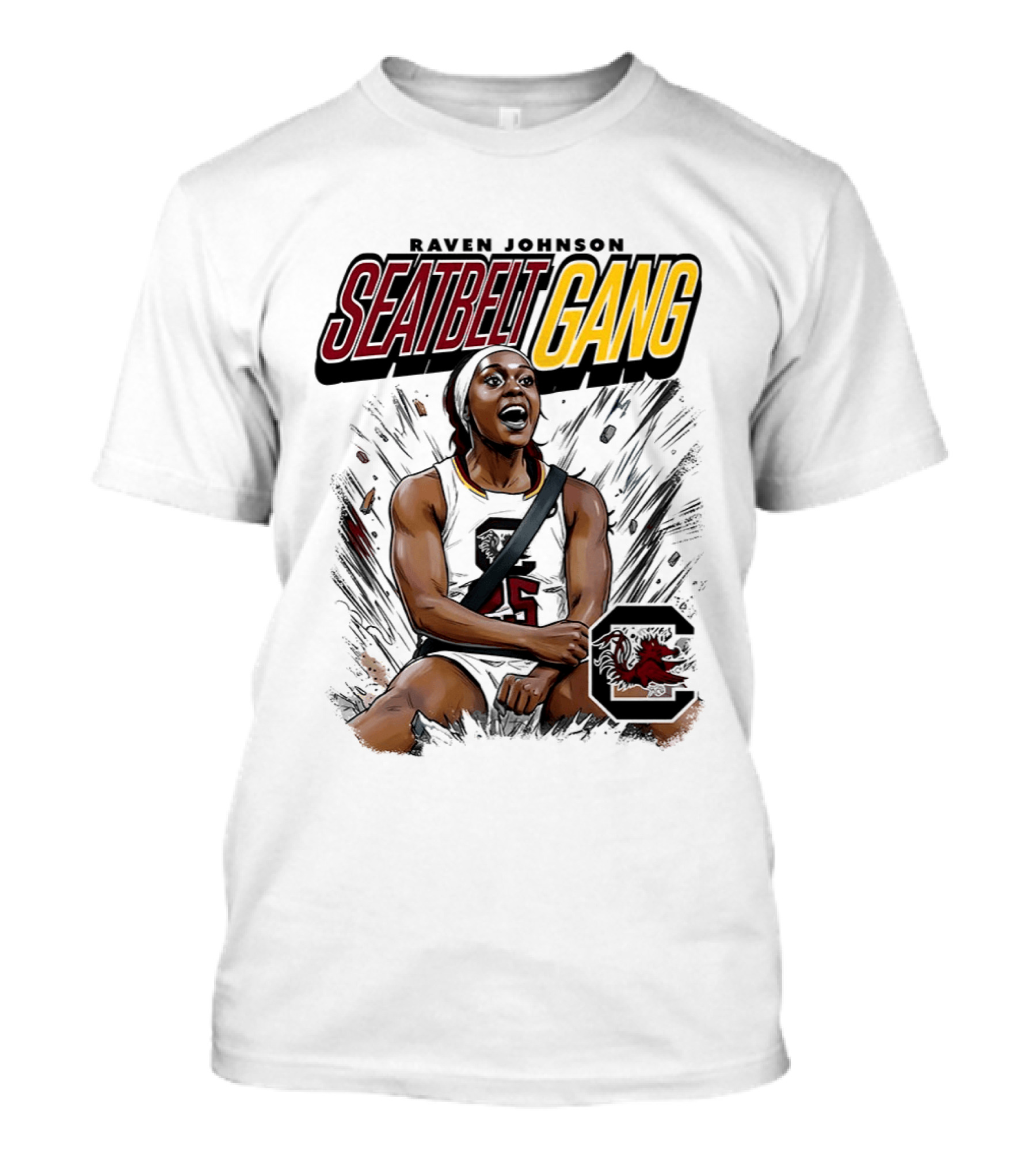 Raven Johnson Seatbelt Gang South Carolina Gamecocks Basketball T-Shirt