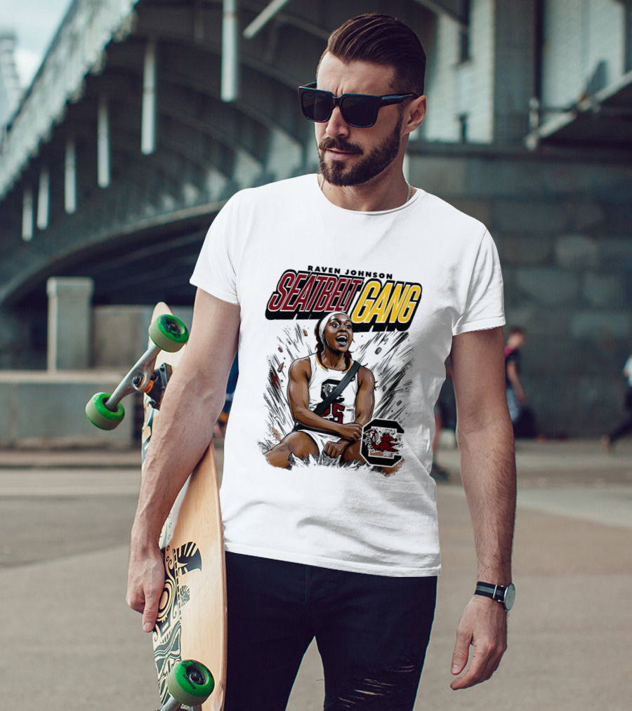 Raven Johnson Seatbelt Gang South Carolina Gamecocks Basketball T-Shirt