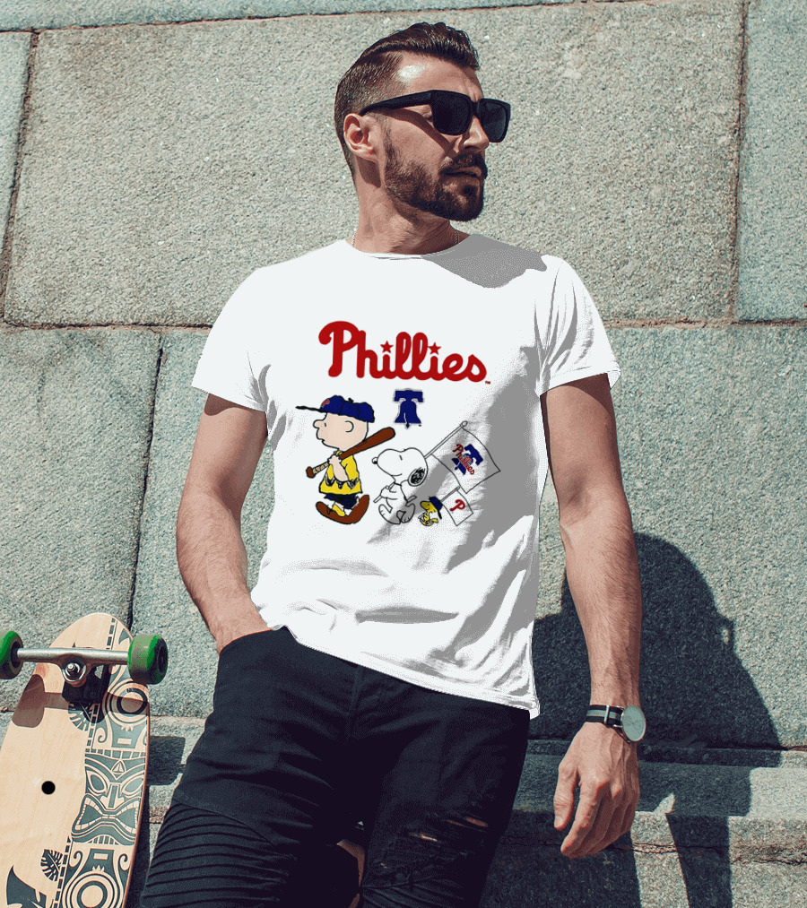 Philadelphia Phillies Snoopy Charlie Brown Woodstock MLB Fan 2025 T-Shirt
