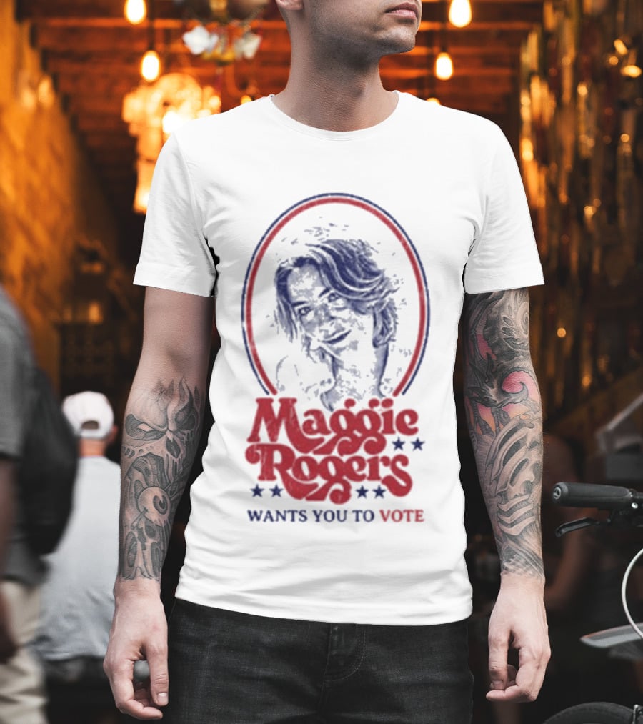 Maggie Rogers Wants You to Vote Portrait Stars T-Shirt