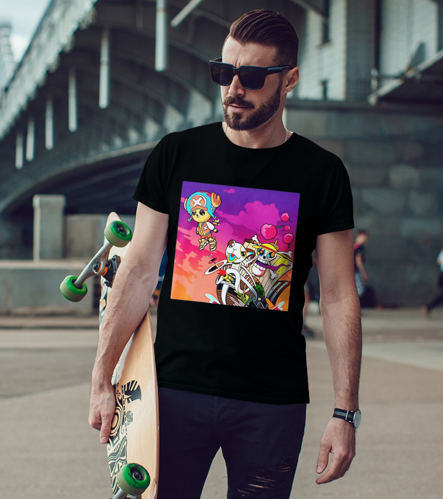 Tony Tony Chopper One Piece Anime Meets Kanye Graduation Style Fusion T-Shirt